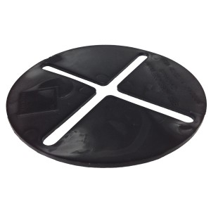 Schwarze Ausgleichsscheibe (3 mm) für Plattenlager zur stufenweisen Höhenverstellung von Terrassenplatten.