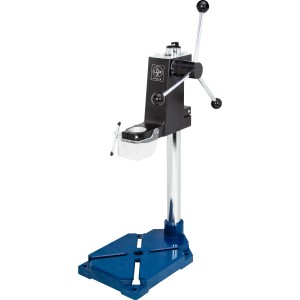 LUX Bohrständer DL 130 Comfort: Halterung für präzises Bohren mit Bohrmaschine, blau/silber.