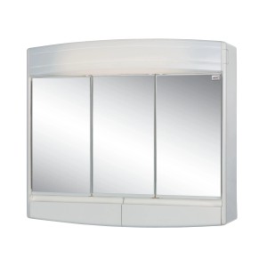 Weißer Sieper Spiegelschrank Topas ECO, 60 cm breit, mit drei Spiegeltüren für das Badezimmer.