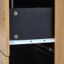 okwish Sideboard mit 3 Schubladen Glas Stauraum Wohnzimmer 140x40x80 cm Natur_10