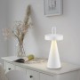 Weiße LED-Akku-Tischleuchte Alwa, 28,9 cm, dimmbar, für Innen & Außen. Dekoleuchte für stimmungsvolles Licht.