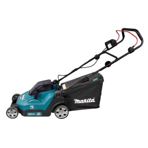 Makita Akku-Rasenmäher DLM382CM2 mit Fangkorb, 2x18V Akku-System für kleine bis mittlere Gärten.