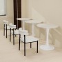 okwish Couchtisch mit Marmor Tischplatte Wohnzimmer Esszimmer 70x70x72cm Weiß_2