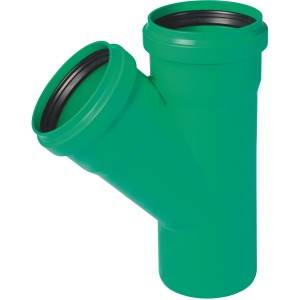 Grüner KG2000 EA Abzweig DN/OD 160/125 45° für Abwasserrohre.