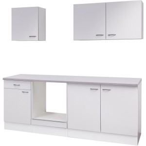 Flex-Well Küchenzeile 210 cm ohne E-Geräte Wito Weiß