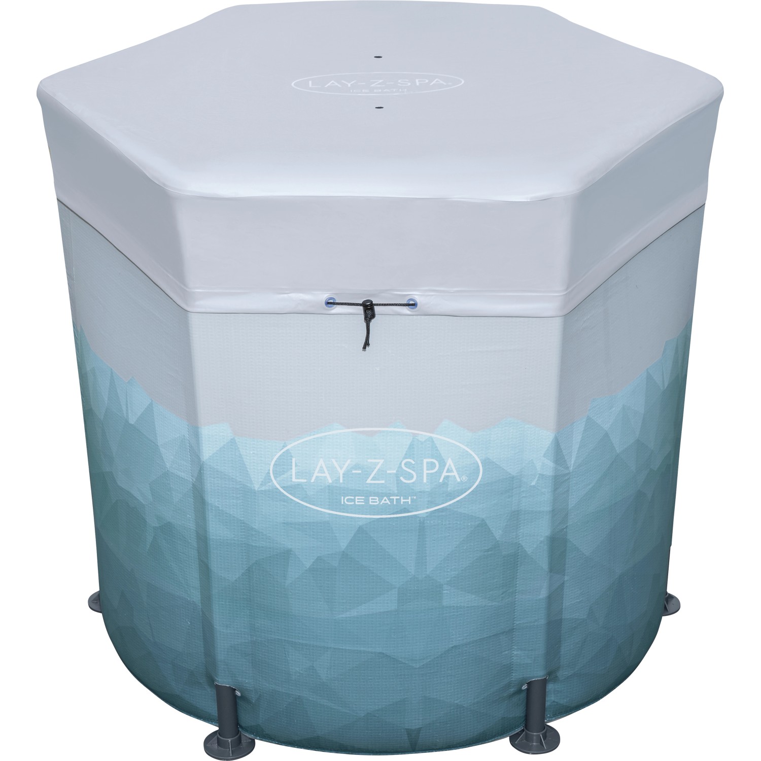 Bestway Lay-Z-Spa Eisbad Glacial Dip, aufblasbarer, runder Whirlpool mit Abdeckung und Eismuster.