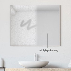 Rechteckiger Perobe Spiegel mit Heizung, 40x50 cm, montiert im Badezimmer.
