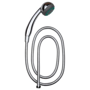 Schütte Handbrause-Set Napoli Chrom mit Brauseschlauch, Anti-Kalknoppen und Wasserstopp.