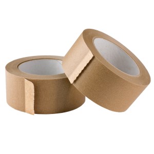 Zwei Rollen Wolf Tape-Klebeband, braunes Krepppapier für Gipskartonplatten.