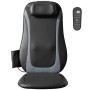 HOMCOM Massagesitzauflage in Schwarz-Grau aus Leder und Stoff mit Fernbedienung für Shiatsu-Rückenmassage.