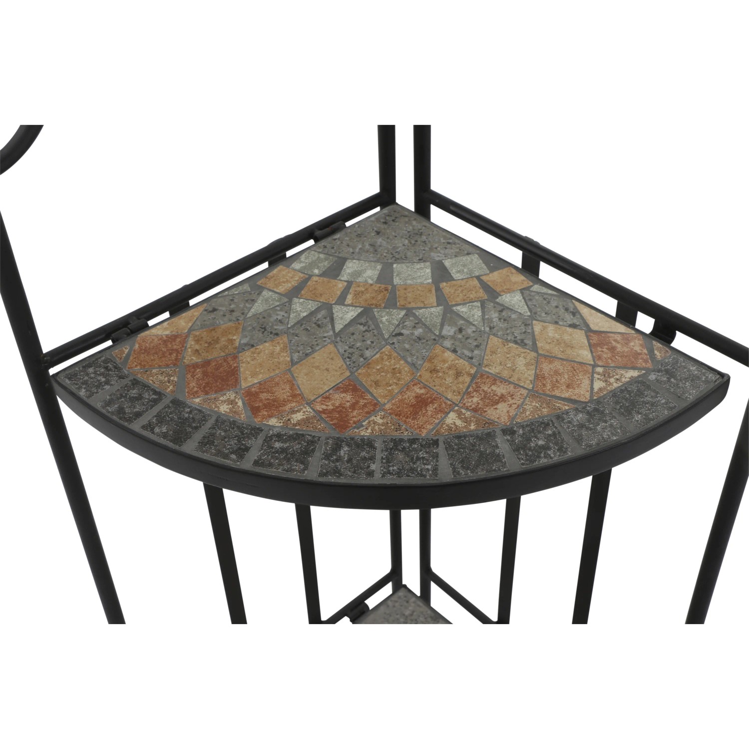 Siena Garden Eckregal Prato, schwarz, mit Mosaik-Optik. Gartenmöbel für die Ecke.