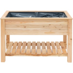 Westmann Hochbeet aus Lärchenholz mit Ablage, 120x65x75 cm, Natur.