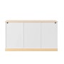 okwish Sideboard mit 3 Türen Doppelschubladen Wohnzimmer 135.5x76x39cm Weiß_10