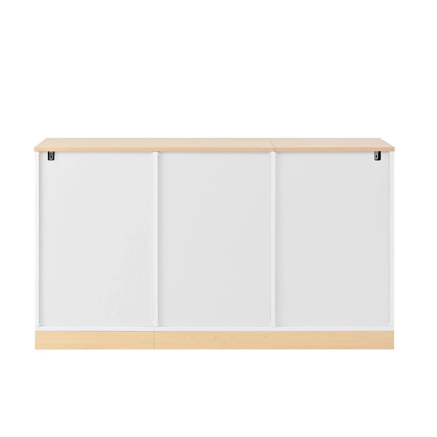 okwish Sideboard mit 3 Türen Doppelschubladen Wohnzimmer 135.5x76x39cm Weiß_10