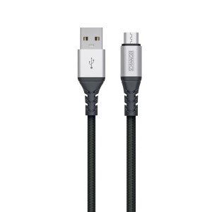Schwaiger Micro USB Kabel, unzerstörbar, schwarz, 1,2m, zum Laden und Synchronisieren.
