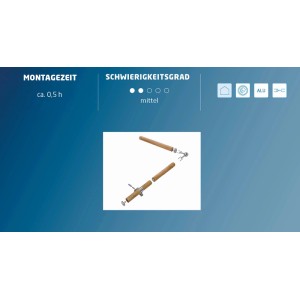 Handlauf Komplettset Fichte Ø 4 cm x 150 cm