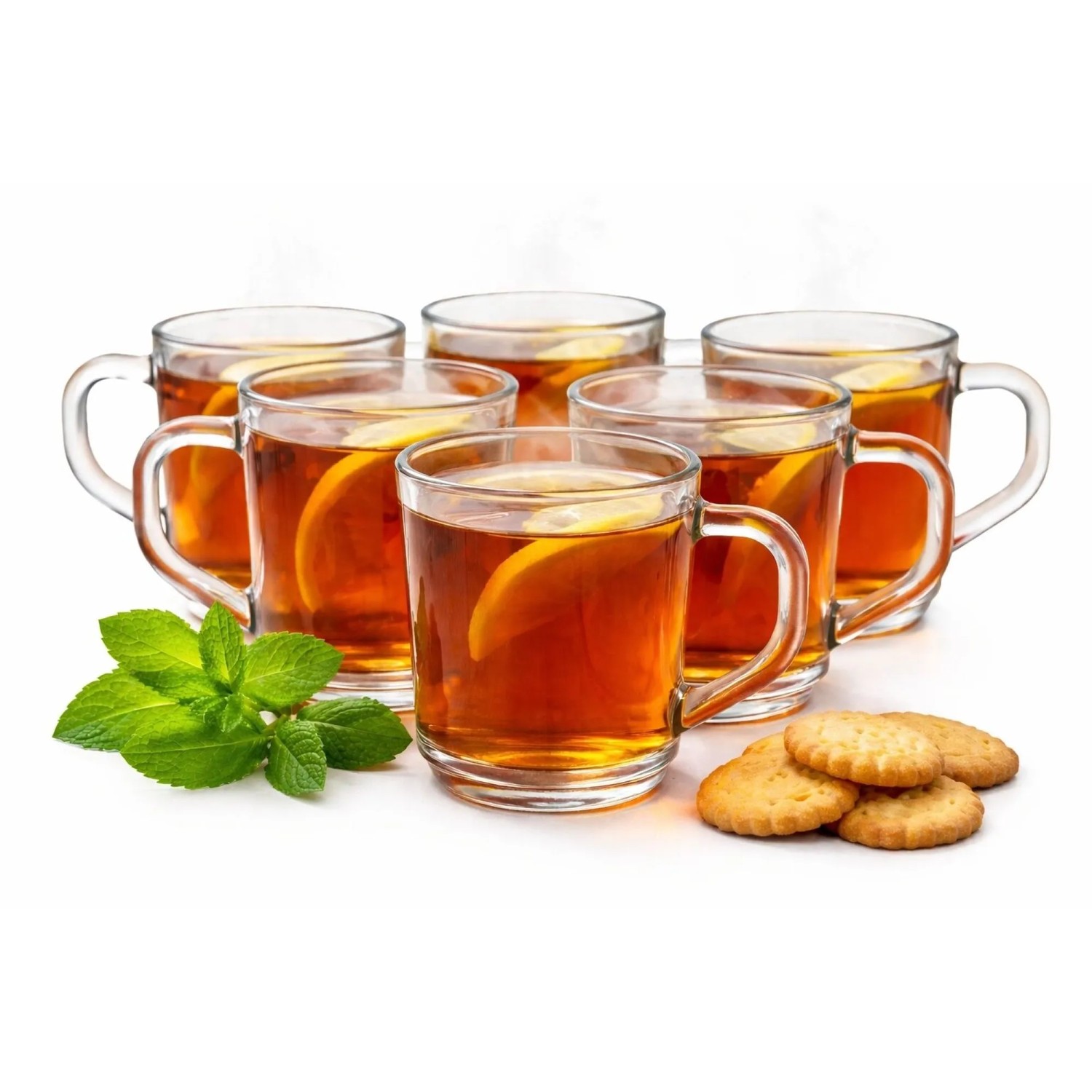 BigDean 6 Stück Teegläser Set Teegläser mit Henkel 230 ml Latte Macchiato Gläser Robustes Teeglas Latte Macchiato Gläser mit Henkel Cappuccino Gläser kaufen bei OBI
