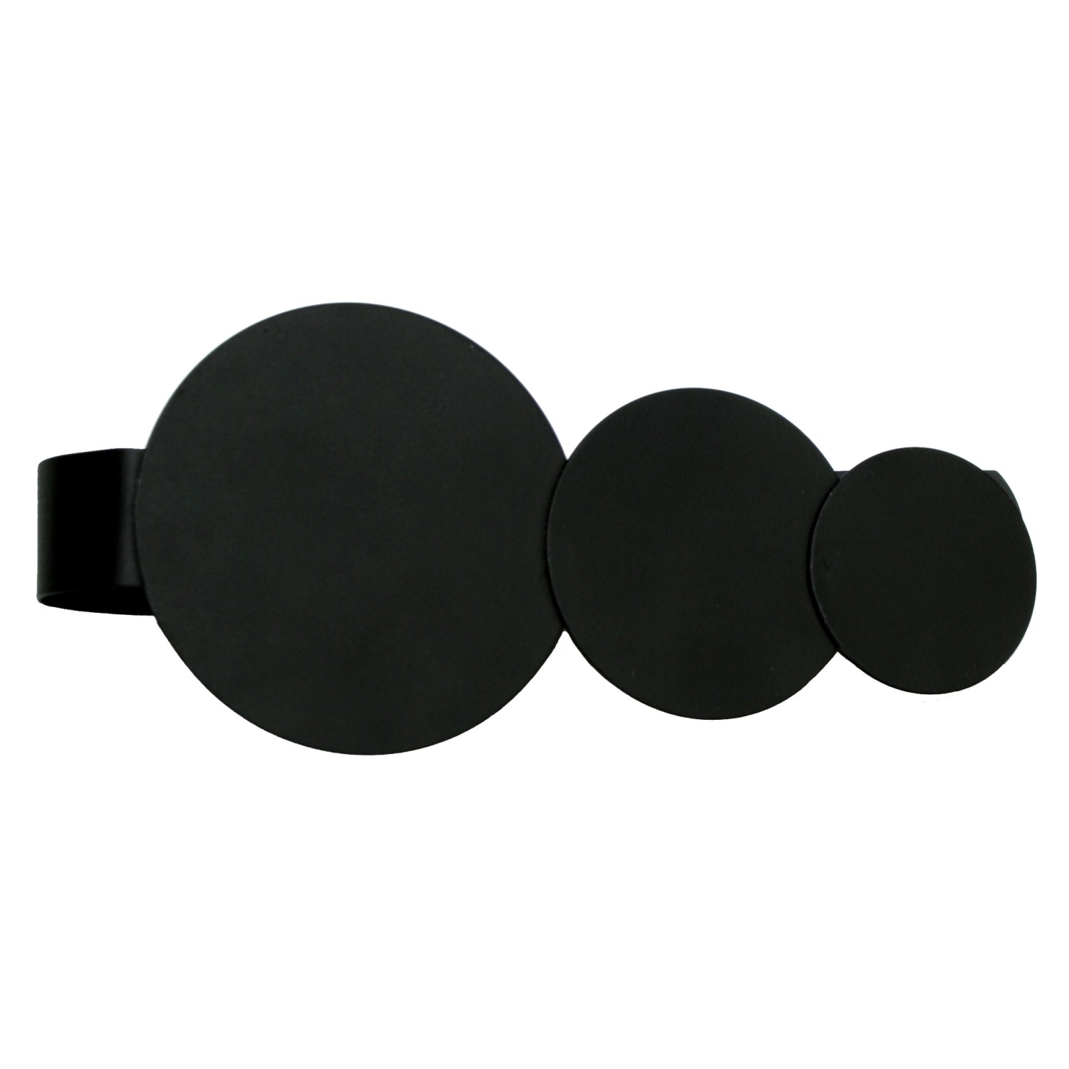 Gardinia Raffhalter in Schwarz mit Kreisoptik für Stil- & Seilspanngarnituren.