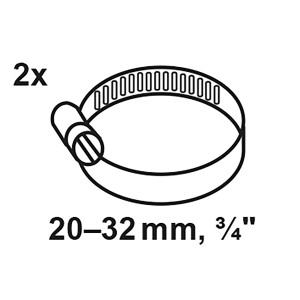 Kirchhoff Schlauchklemmen, 2 Stück, verzinkt, 20-32 mm Spannbereich für Schlauchverbinder.