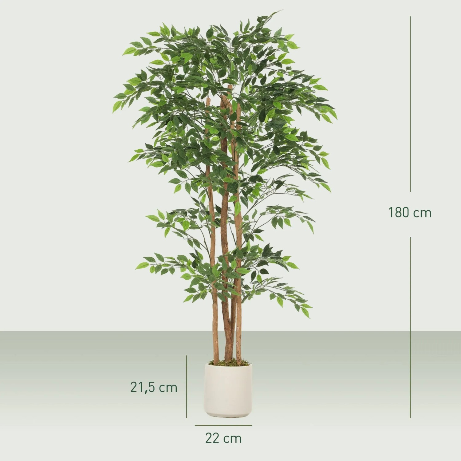 HOMCOM Kunstpflanze Kunststoff 75L x 75B x 180H cm Grün kaufen bei OBI