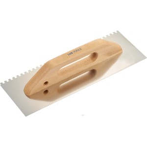 LUX Glättekelle Classic, 380 mm, mit 6x6 mm Zahnung für Fliesenleger- und Putzarbeiten.