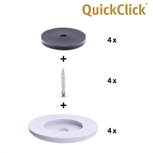 Wagner QuickClick Slim Hyper Gleiter-Set, 4-teilig, Ø 40mm, grau: Möbelgleiter mit Schrauben für optimalen Oberflächenschutz.