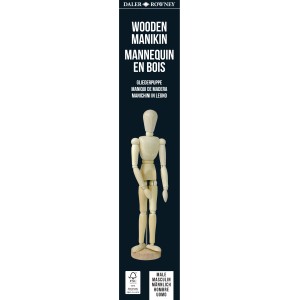 Daler-Rowney Gliederpuppe, männlich, 30 cm, aus Holz, für Malbedarf.