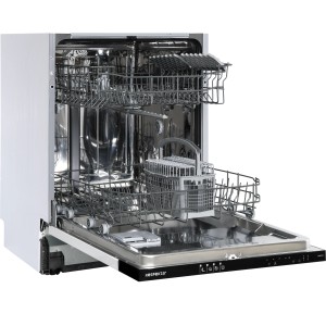 Offener Respekta Einbaugeschirrspüler GSP60VV, 60 cm, vollintegriert mit Geschirrkörben.