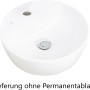 Rundes Keramik-Aufsatzbecken, Teil des Held Möbel Waschtisch Trient 100 cm in Weiß.