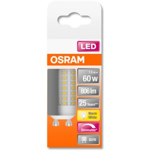 Osram GU10 LED Leuchtmittel, 7,5W, warmweiß, dimmbar. Kompakte LED Lampe für den Innenbereich.