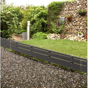 Floraworld Beeteinfassung Mali, anthrazit, aus WPC, zur Gartendekoration und Abgrenzung.