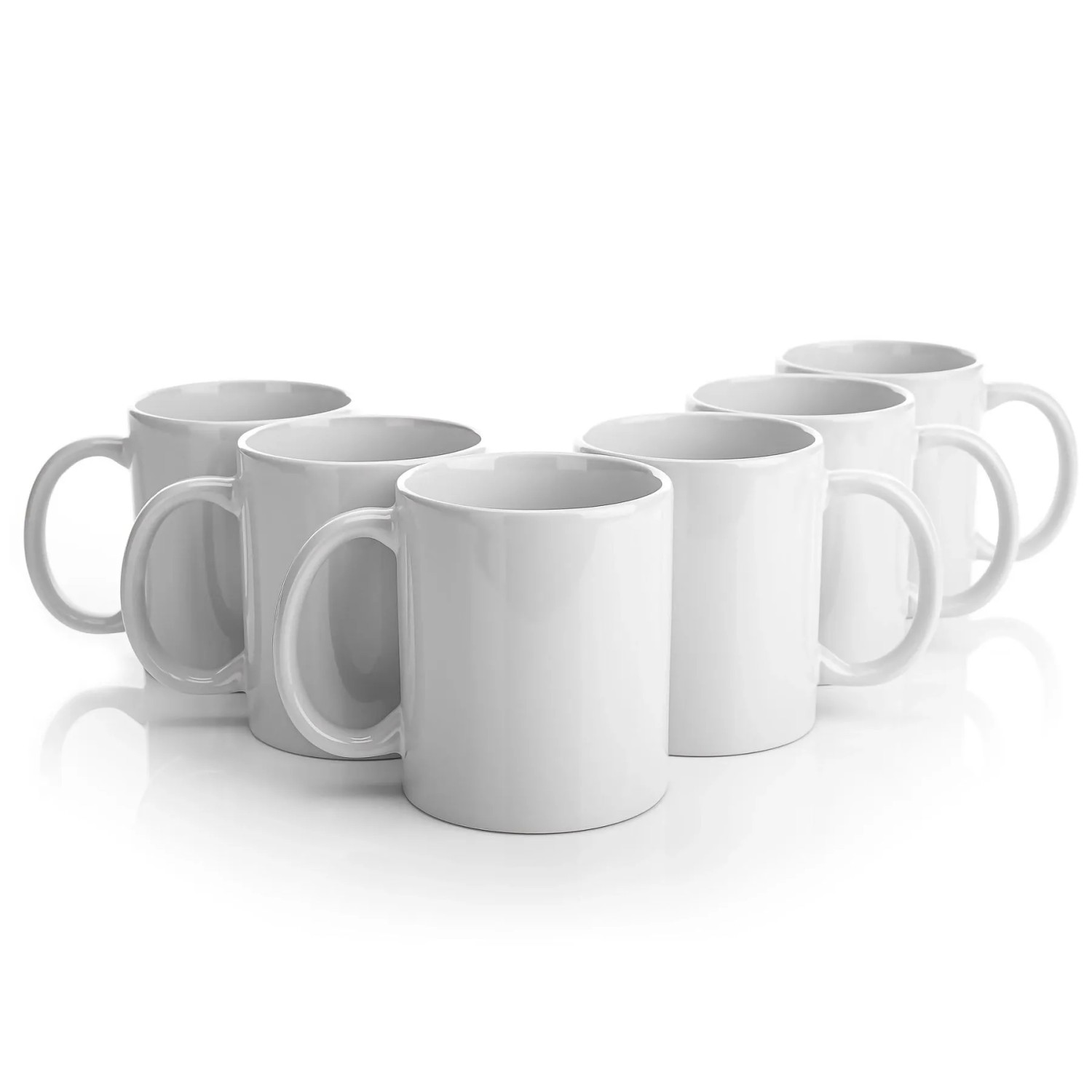 BigDean 6 Stück Große Kaffeebecher Weiß 300Ml Spülmaschinenfest Aus Hochwertigem Porzellan Tassen Zum Bemalen Kaffeepott Glühweinbecher Kaffeetasse kaufen bei OBI
