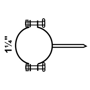 Kirchhoff Rohrschelle 41,9 mm mit Einschlagstift, verzinkt für HT-Rohre.
