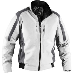 Kübler Workwear Wetterbundjacke in Weiß/Anthrazit, Größe M. Arbeitsjacke mit Reißverschluss und Taschen.
