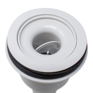 Schulte Ablauf senkrecht für extra-flache Duschwanne, weiß, mit Haarsieb.