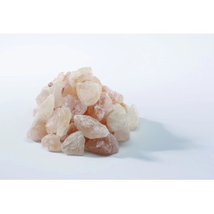 Karibu Salzkristalle, 1 kg, für Saunaöfen und Leuchten. Rosa-weiße Kristalle.