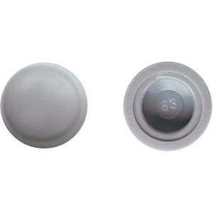 Sarei Fensterbankkappen, PVC, Ø 11,5 mm, grau, 12er-Set zur Schraubenabdeckung.