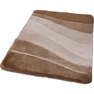 Meusch Badteppich Ocean Taupe, 60x100 cm, mit Streifen in Beige- und Brauntönen.