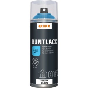 OBI Buntlack Spray, lichtblau, seidenmatt, 400ml Dose.