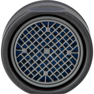 Mischdüse M24 in Mattschwarz für Küchenarmatur, Detailaufnahme des Siebs.