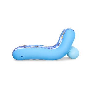 Bestway Poolliege Blissful Drifter, blaue Wasser Lounge mit Textilbezug und Blumenmuster.