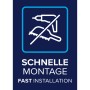 Symbol für schnelle, bohrfreie Montage des tesa Insect Stop Magnetvorhangs.