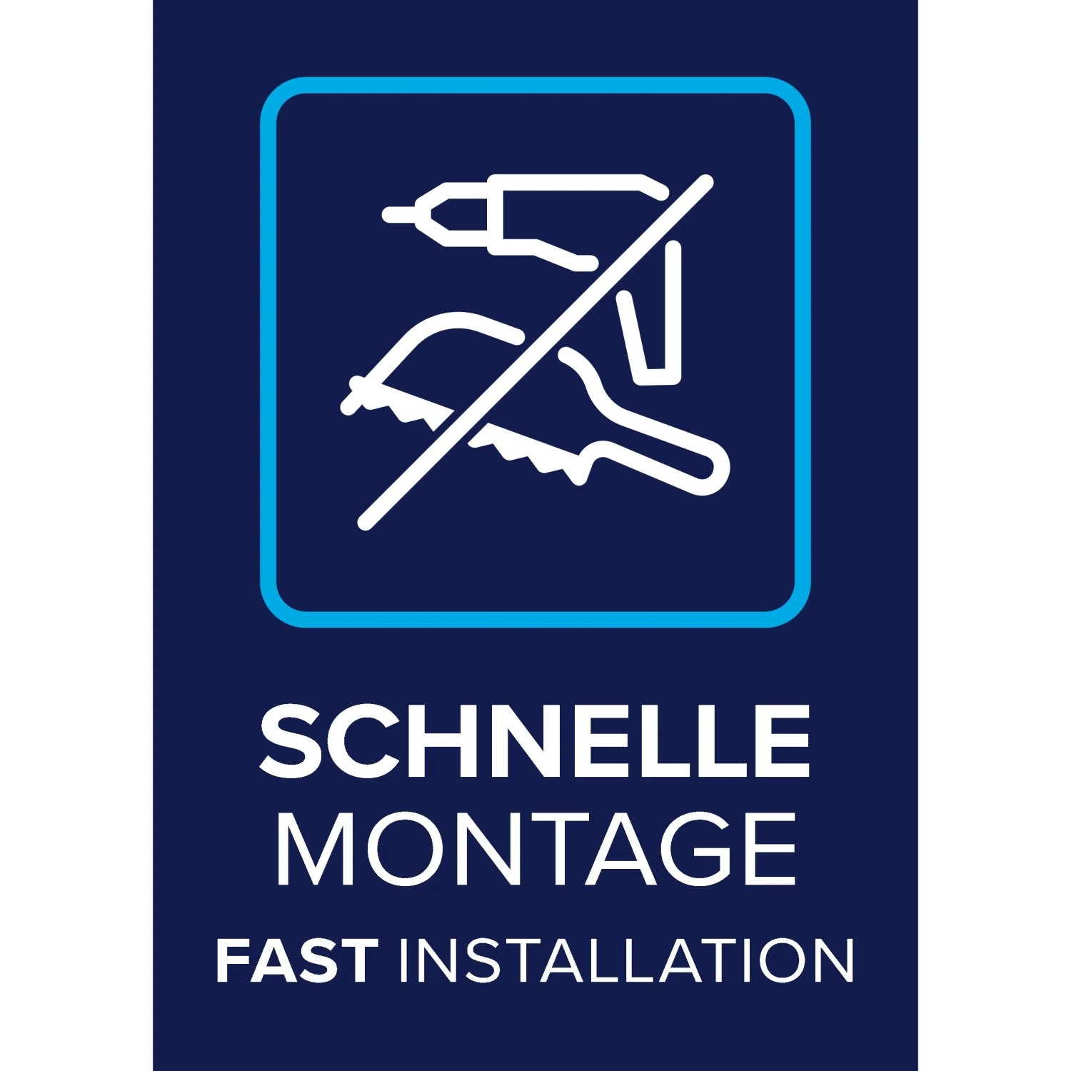 Symbol für schnelle, bohrfreie Montage des tesa Insect Stop Magnetvorhangs.