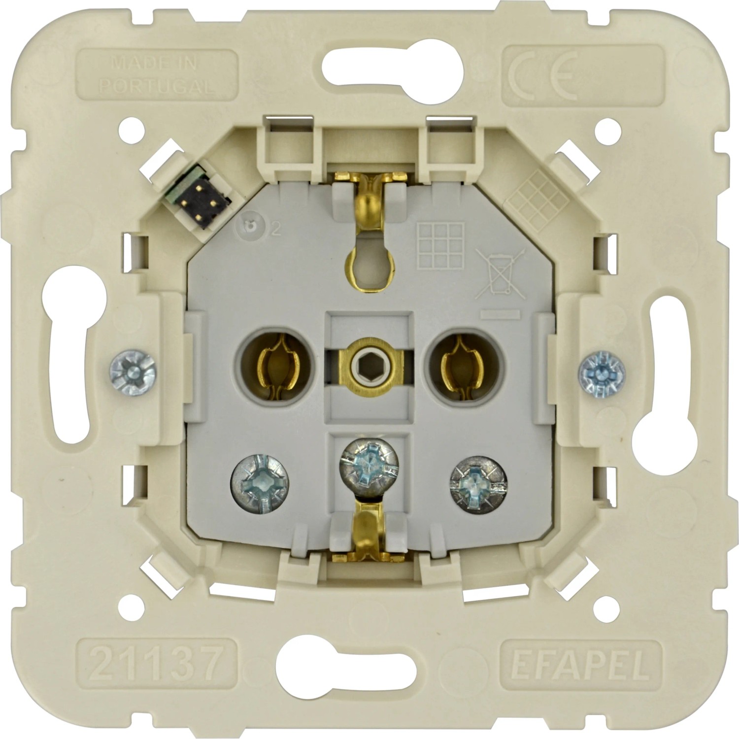 Rückansicht der schwarzen Logus Steckdose mit USB-A und USB-C Anschlüssen.