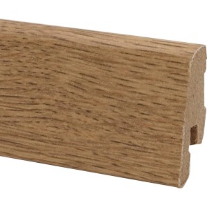 Sockelleiste Modern 40 in Eiche Dunkel, MDF-Fußleiste für Boden-Wand-Abschluss.