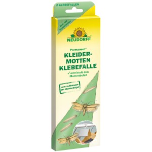 Neudorff Kleidermotten-Klebefalle Permanent, 2er-Pack zur Mottenbefall-Erkennung und zum Schutz der Kleidung.