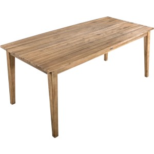 Rechteckiger Gartentisch Visalia aus Holz, 90x180 cm, naturfarben.
