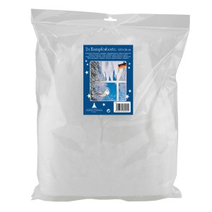Verpackung mit weißer Eiszapfenborte, 100 cm, für weihnachtliche Dekoration.