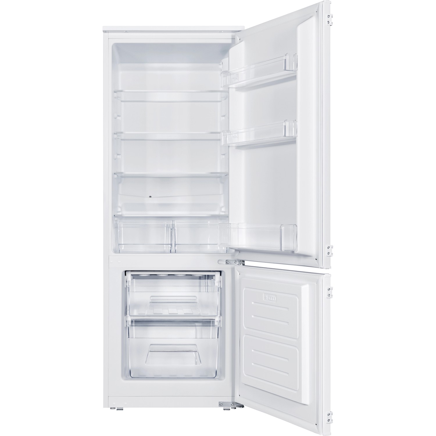 Offene, weiße Kühl-Gefrierkombination von Respekta für die Küchenzeile Marleen.