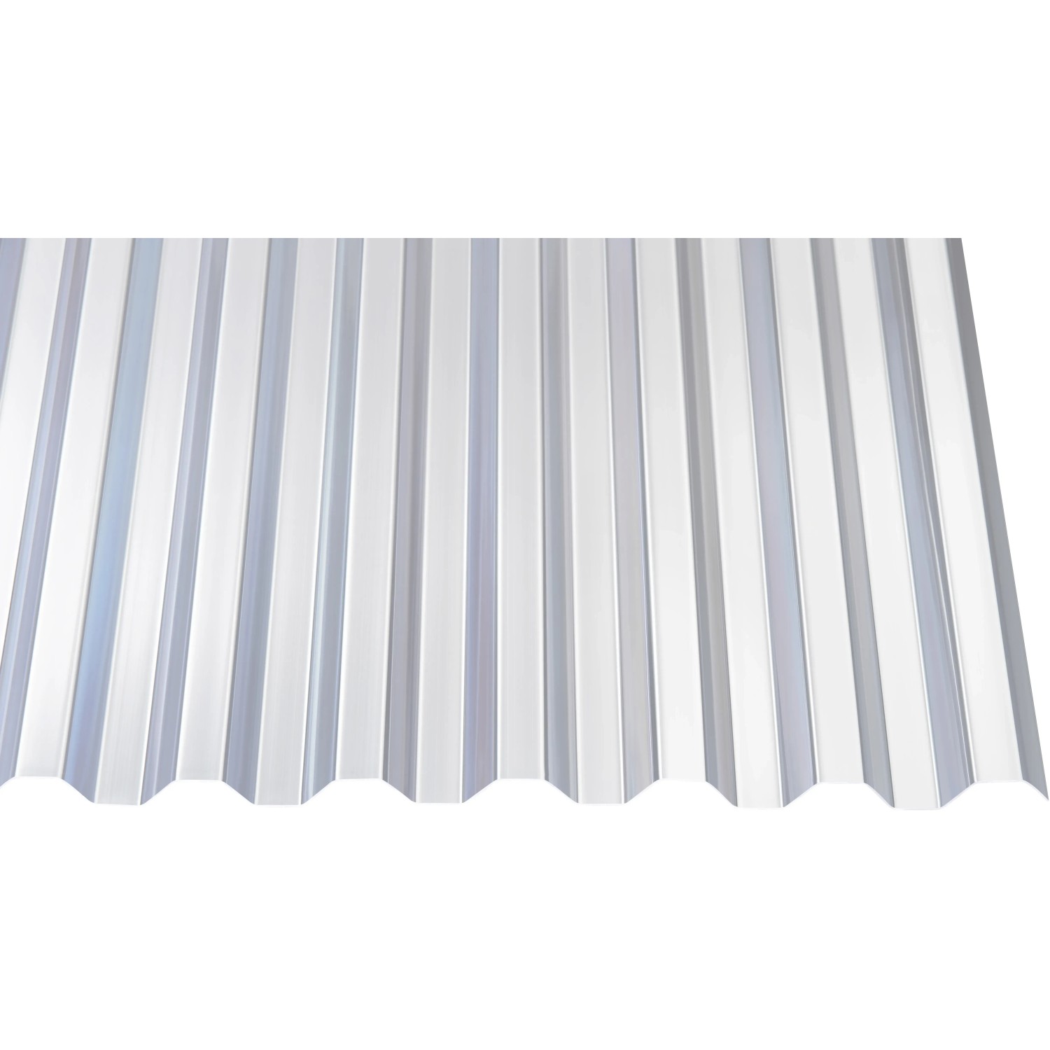 Transparente PVC-Trapezplatte 70/18 (2000x900mm) für Kunststoffbedachung.